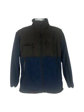 Athletic Works Mens Dark Navy Full-Zip Fleece Jacket With Pockets